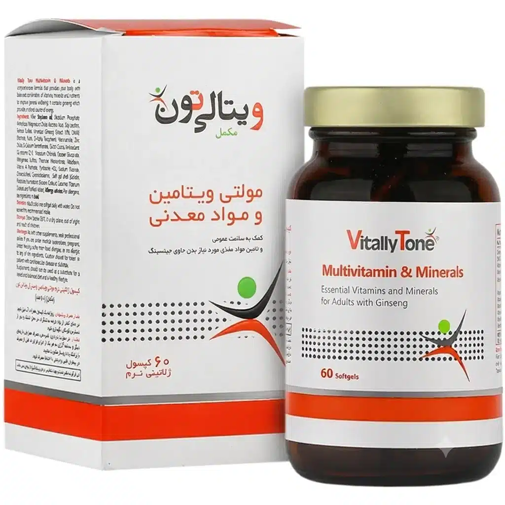 vitalitytone-multivitamin-and-minerals-softgels کپسول نرم مولتی ویتامین مینرال ویتالی تون ۶۰ عددی